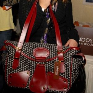 Mia Bossi Maria Tote Diaper Bag in Navy/Ivory/Brow