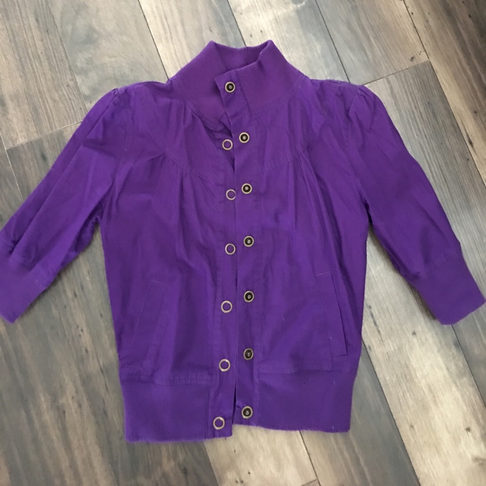 Purple cut off jacket