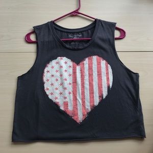 Dark grey American Eagle graphic crop top