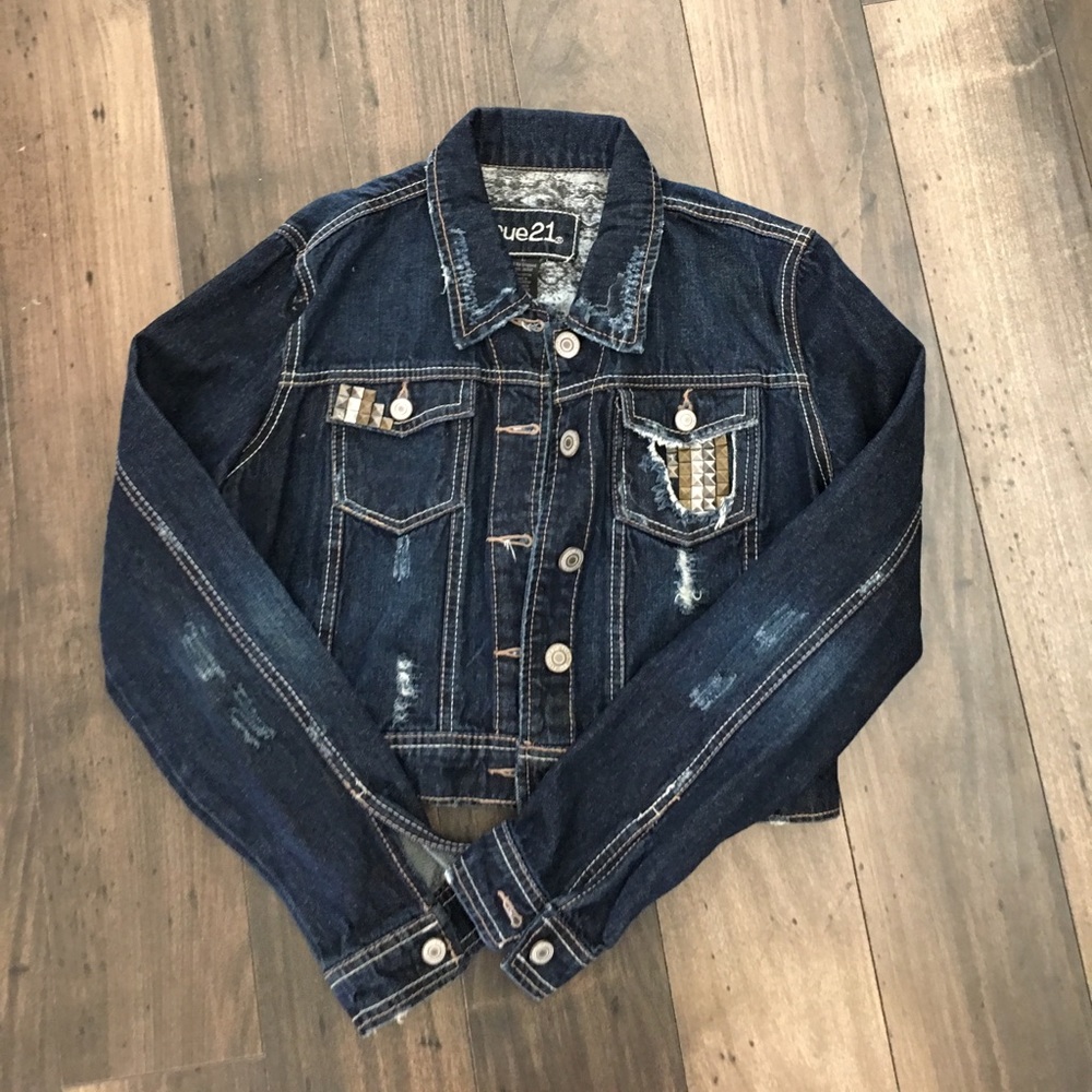 Distress denim jacket