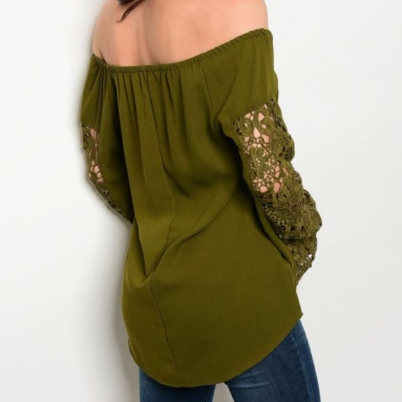 TOP OLIVE GREEN top - Picture 2 of 2