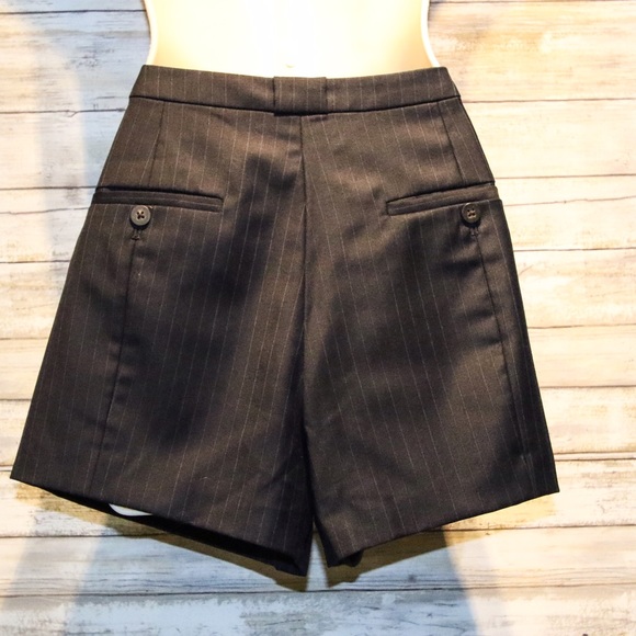 J Crew black pinstripe shorts sz 2 - Picture 2 of 5