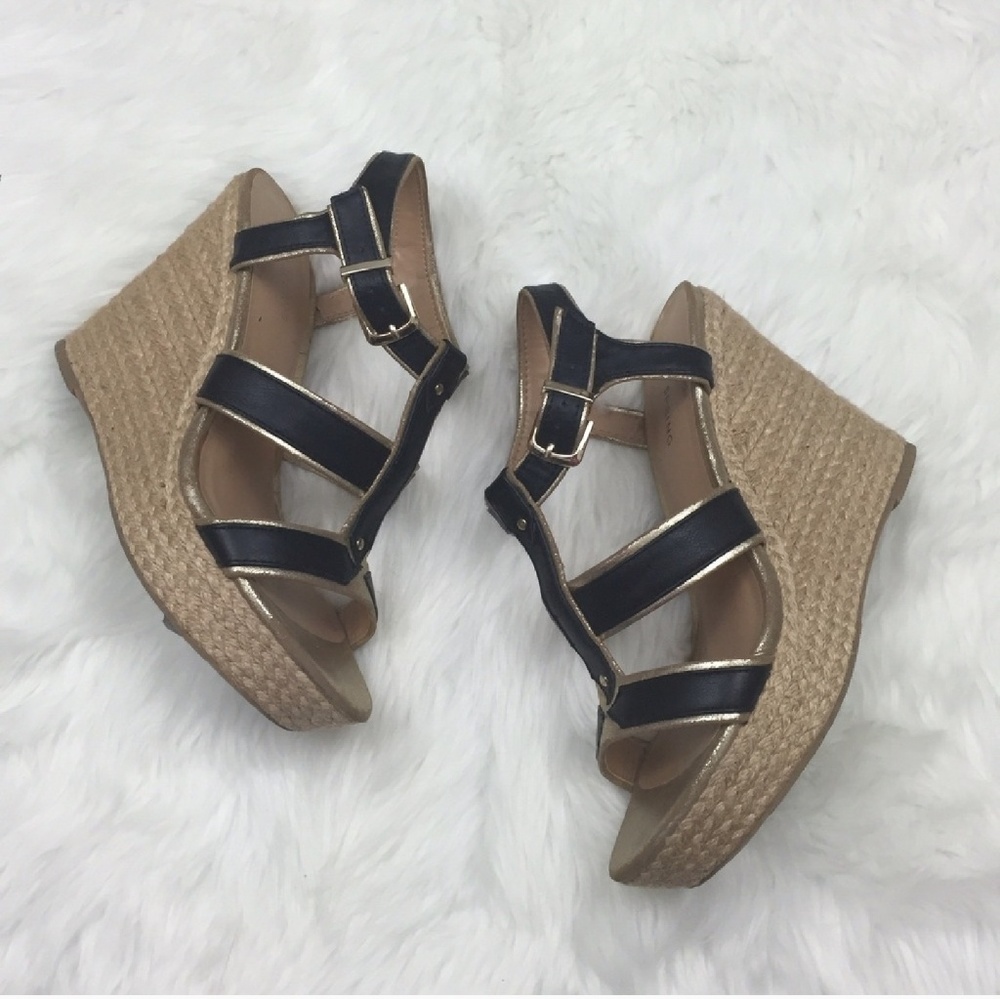 Black and Gold Espadrilles