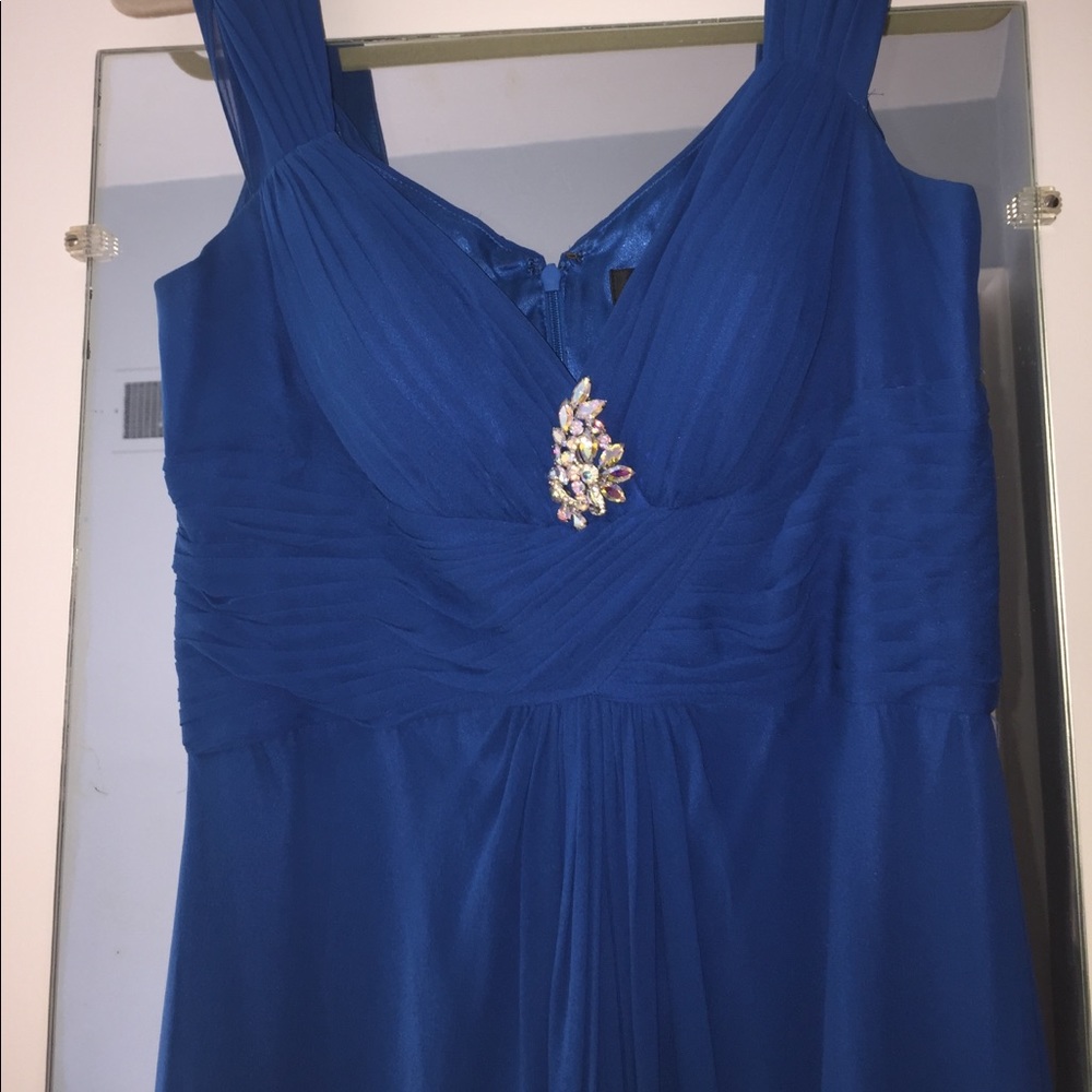 Formal peacock teal blue gown
