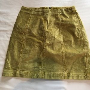 Mustard velvet Free People mini skirt