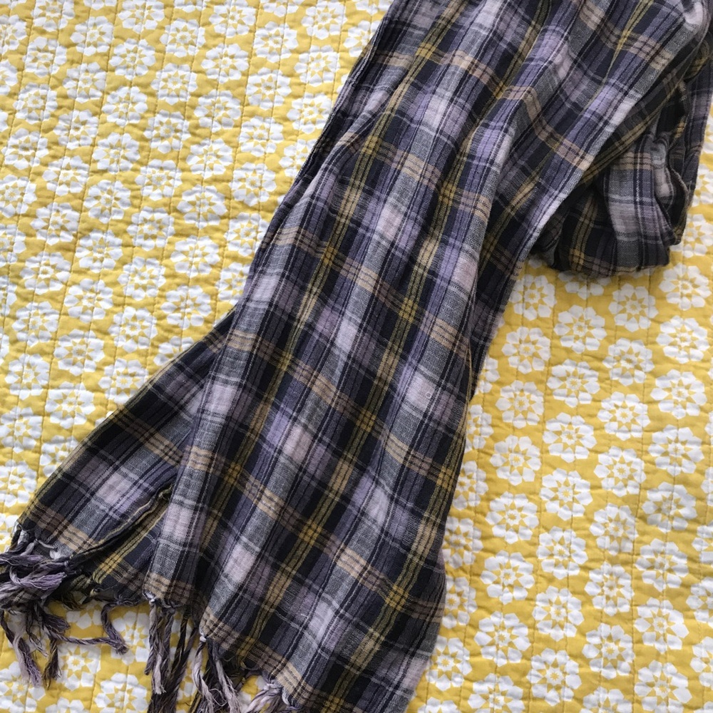 Purple plaid scarf