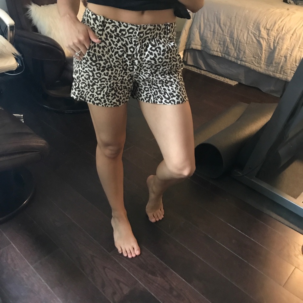 Jcrew linen leopard short