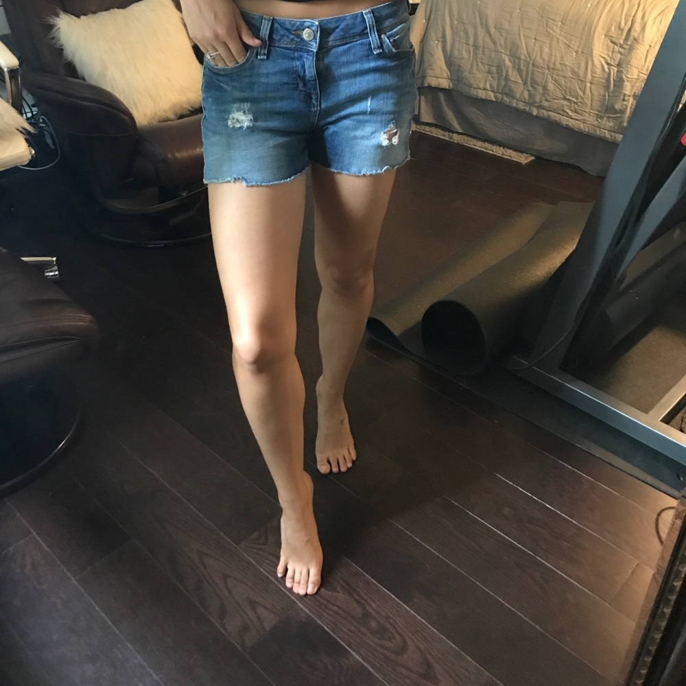 Mavi distressed jean shorts