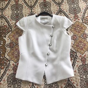 Tahari button up top
