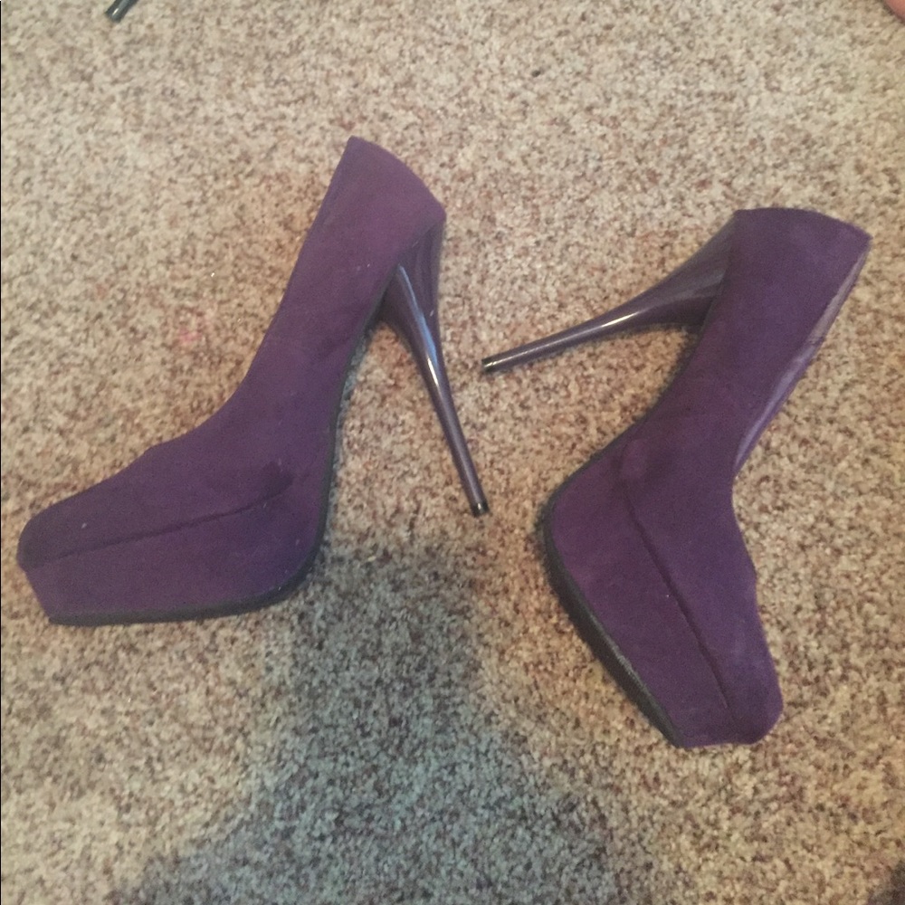 Purple high heels