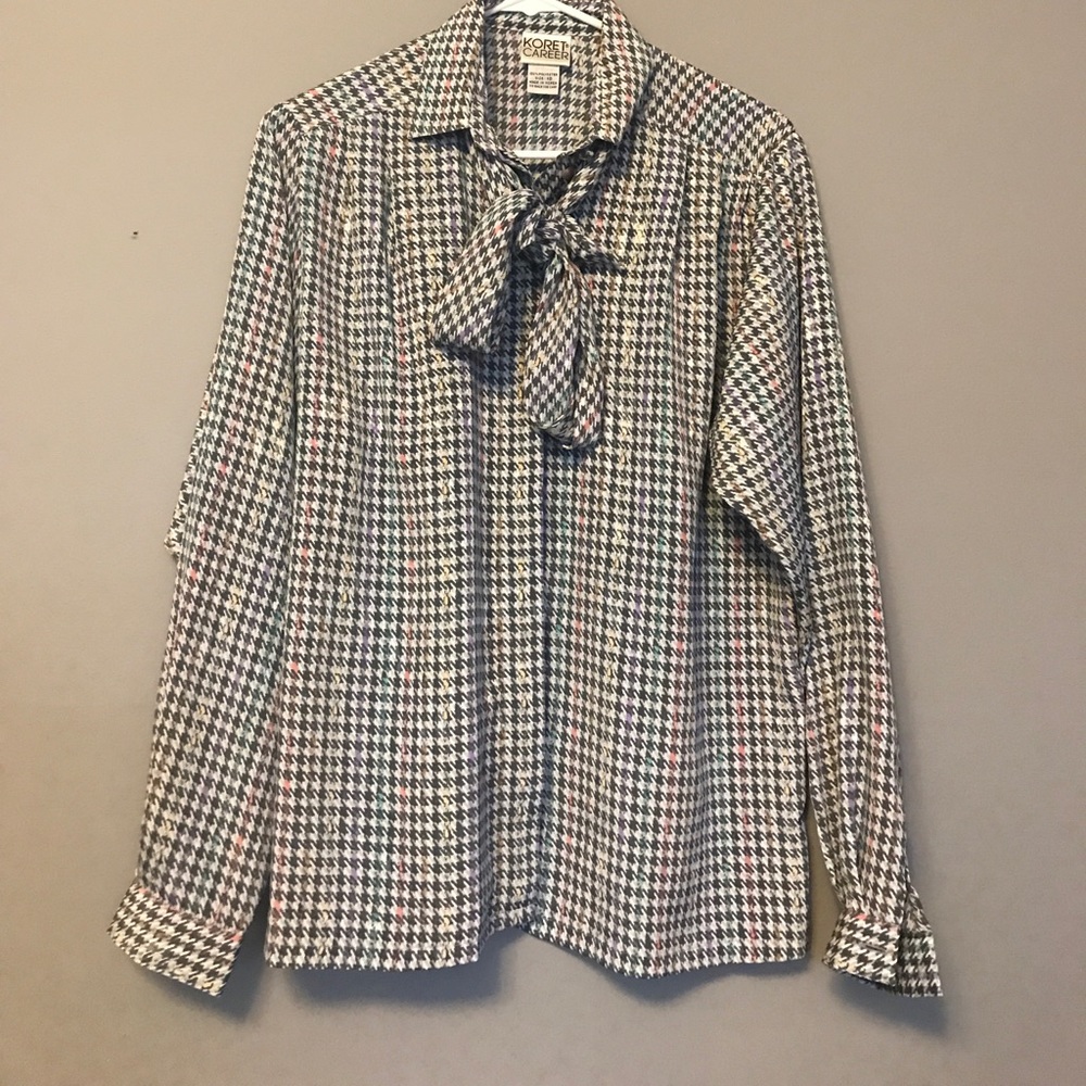 Vintage Houndstooth Blouse