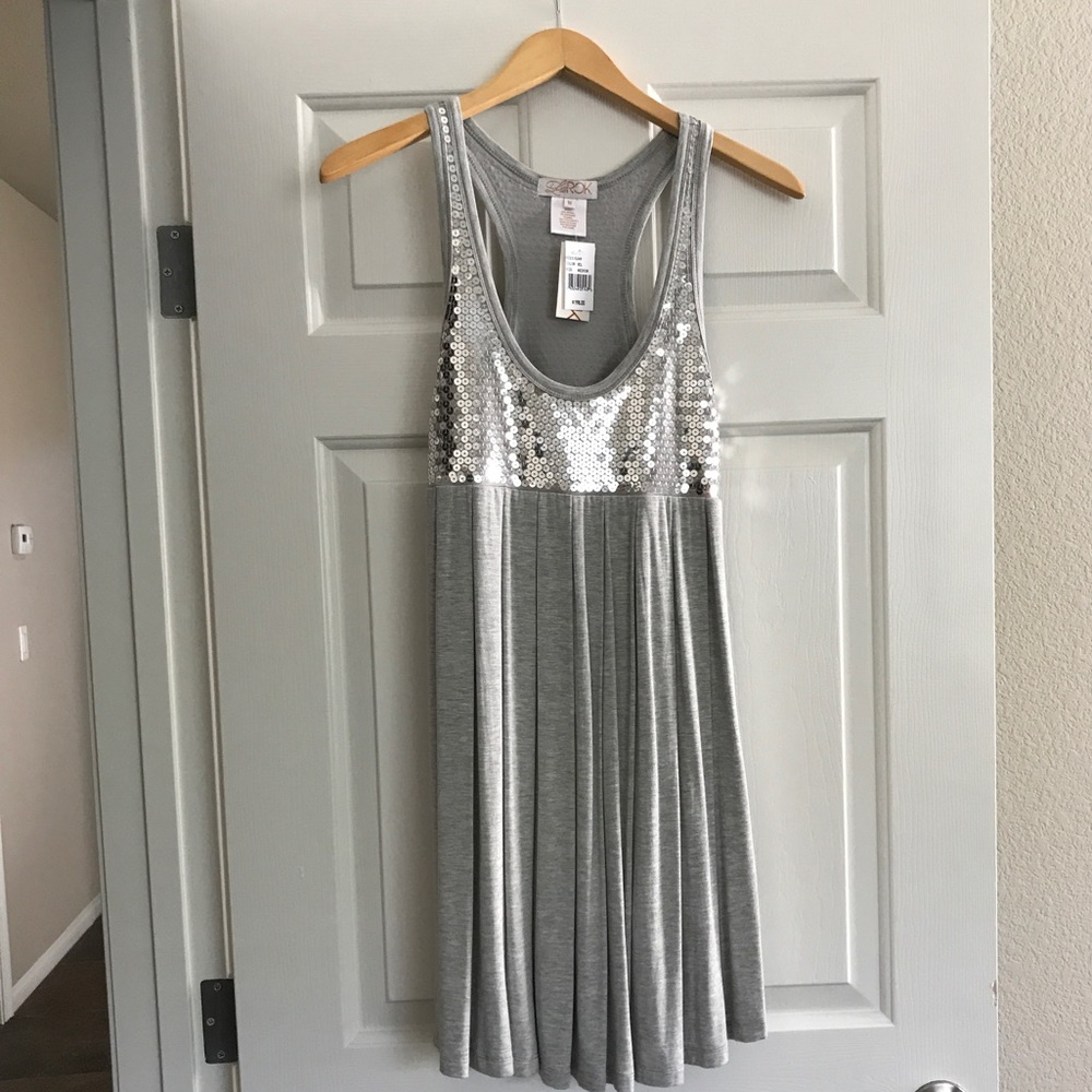 LaRok Grey and Silver Sequin Dress