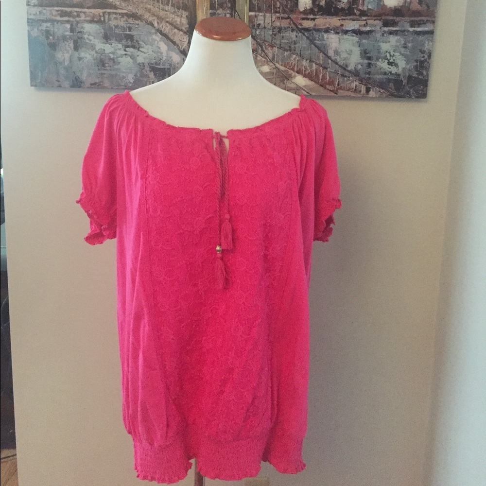 Style&co. Plus Size Short Sleeve Smocked Top
