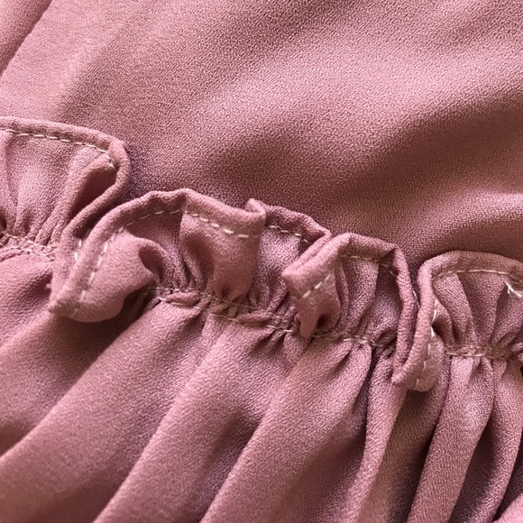 • Boohoo • Pink Ruffle Pleated Mini Dress • - Picture 3 of 5