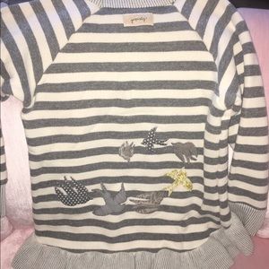 Persnickety hi-lo striped sweater