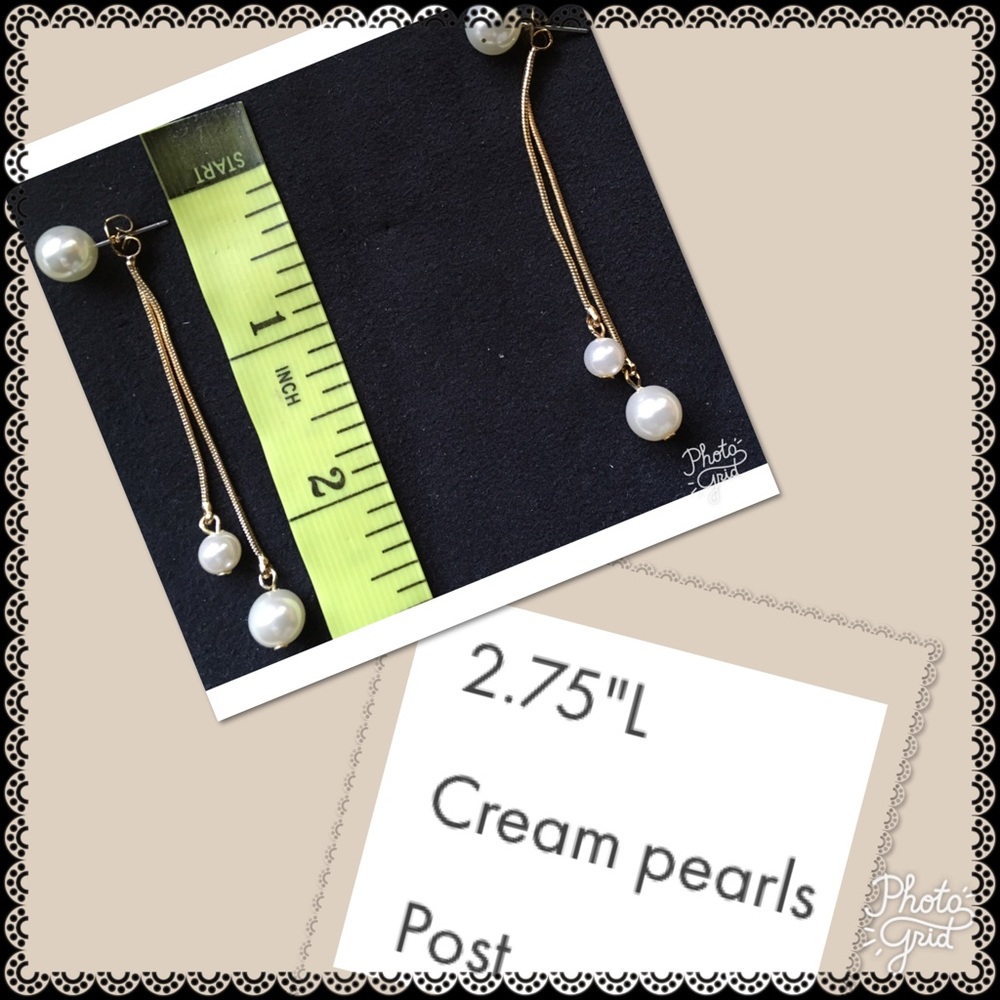 #110 DROP  FAUX PEARL EARRINGS - Picture 4 of 4