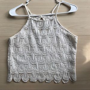 White crochet crop top
