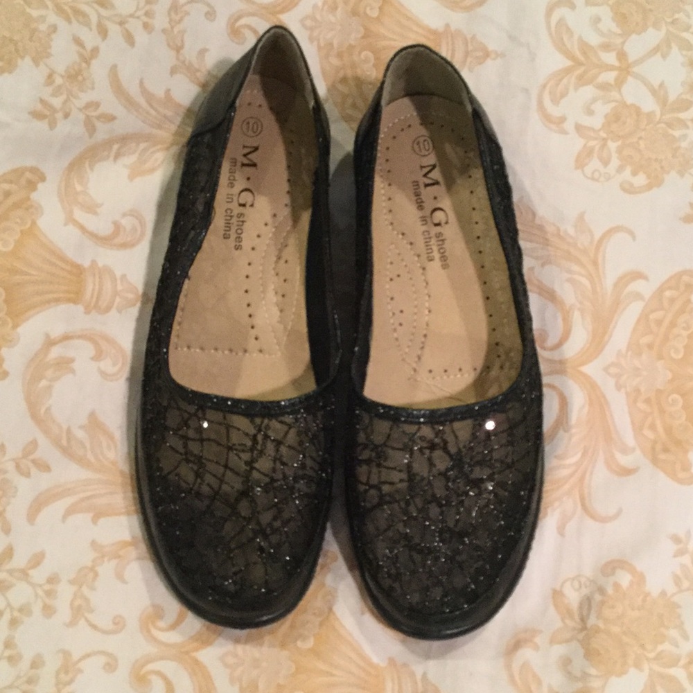 MG Shoes - Black with Sequins - Size 10 / 41