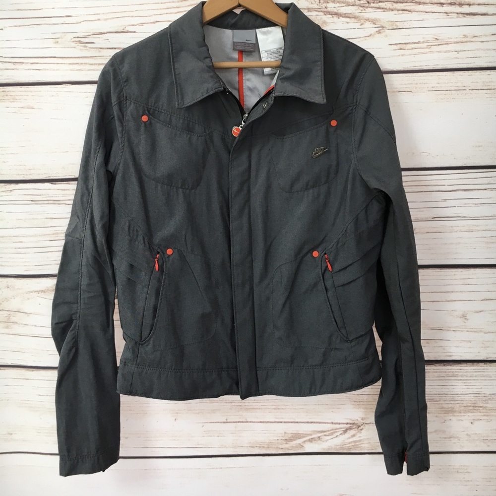 Nike Jacket Gray & Orange Sz M (8-10)