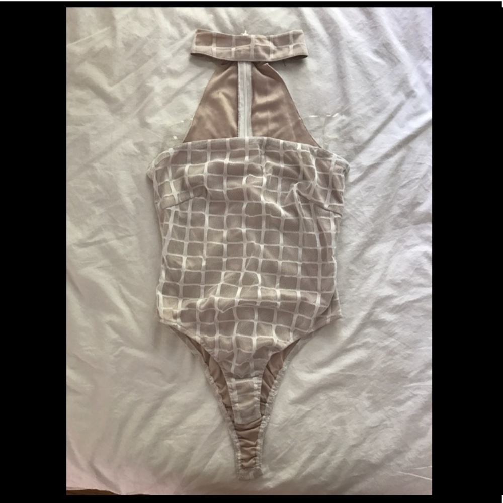 AKIRA tan choker bodysuit