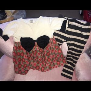 Persnickety Rose & bow tunic w/leggings