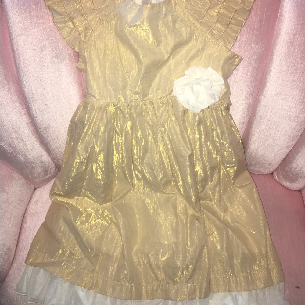 Mustard pie gold shimmer dress