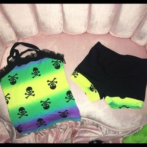 Lexi Lui girls dance set - rainbow skull