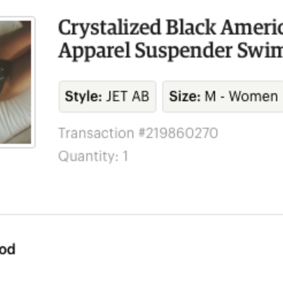 Crystallized Black Nylon Tricot Swimsuit - Picture 7 of 8