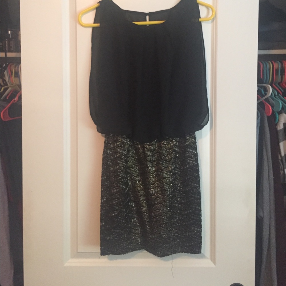 Black and gold dress