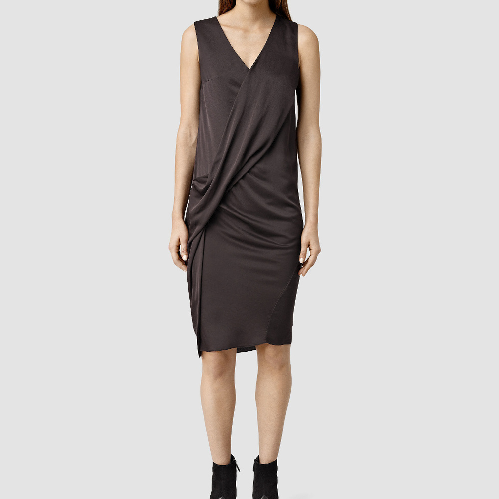 AllSaints MERLOT RED ANNIS DRESS US 0 2