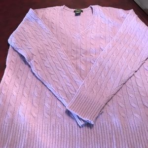 Eddie Bauer lambs wool V-neck purple sweater
