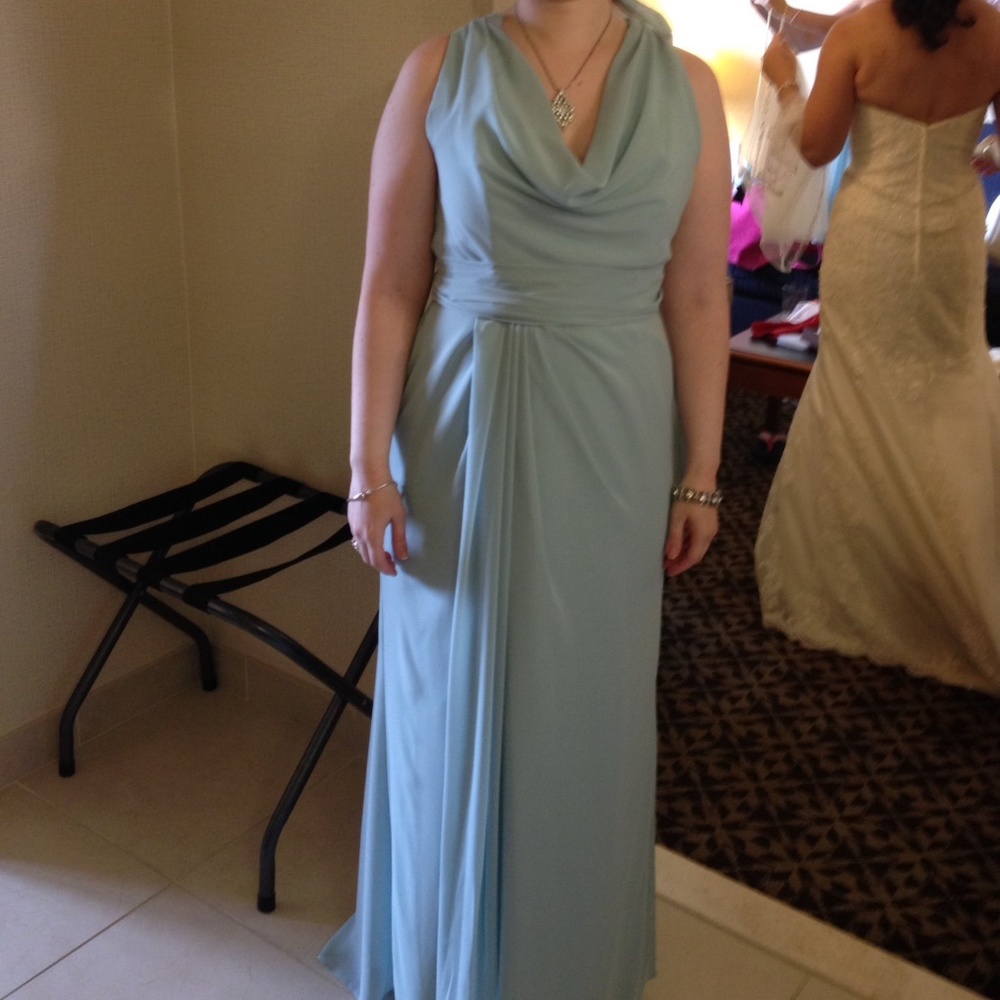 Jim Hjelm Occasions Light Blue Chiffon Sleeveless
