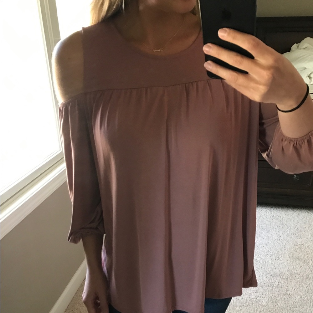 Blush Cold Shoulder Top