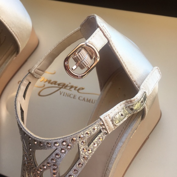 Vince camuto sparkled wedges wedding /prom shoes - Picture 5 of 5