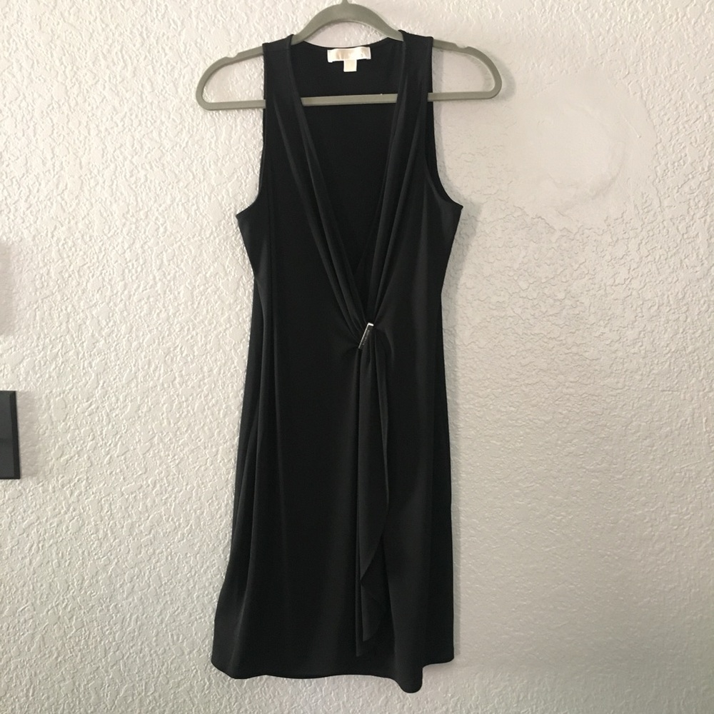Michael Kors Sz L  black LBD -silver hardware