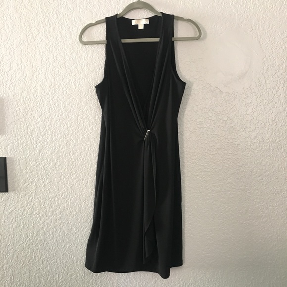 Michael Kors Sz L  black LBD -silver hardware - Picture 1 of 2