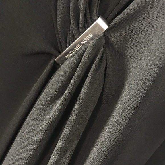 Michael Kors Sz L  black LBD -silver hardware - Picture 2 of 2