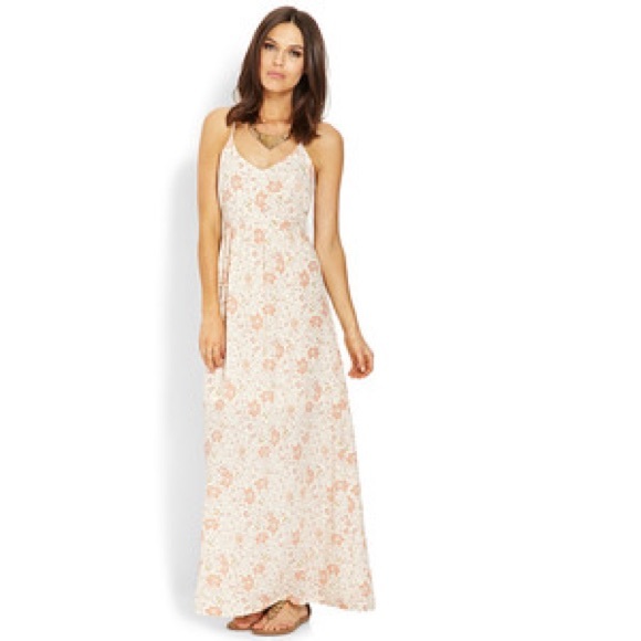 Forever 21 Dresses & Skirts - Forever 21 beige floral maxi dress.