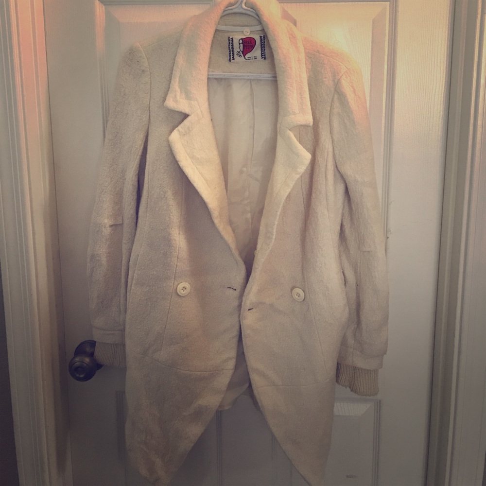 Free people winter jacket/coat ivory sz small