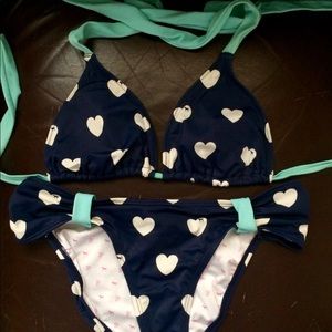 PINK Victoria's Secret navy and turquoise bikini