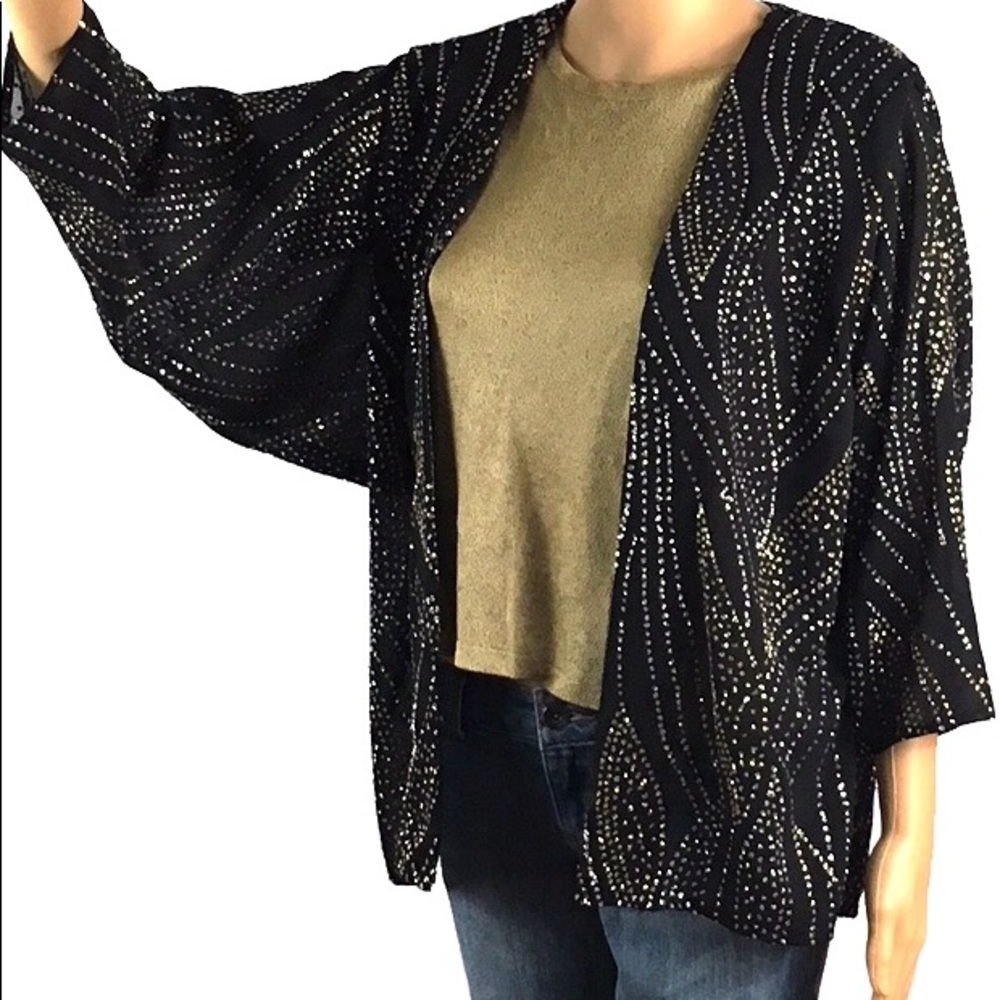 Rumours Raglan Sleeve Jacket, Crystal/Gold Sparkle