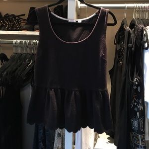 Black Anthro peplum top