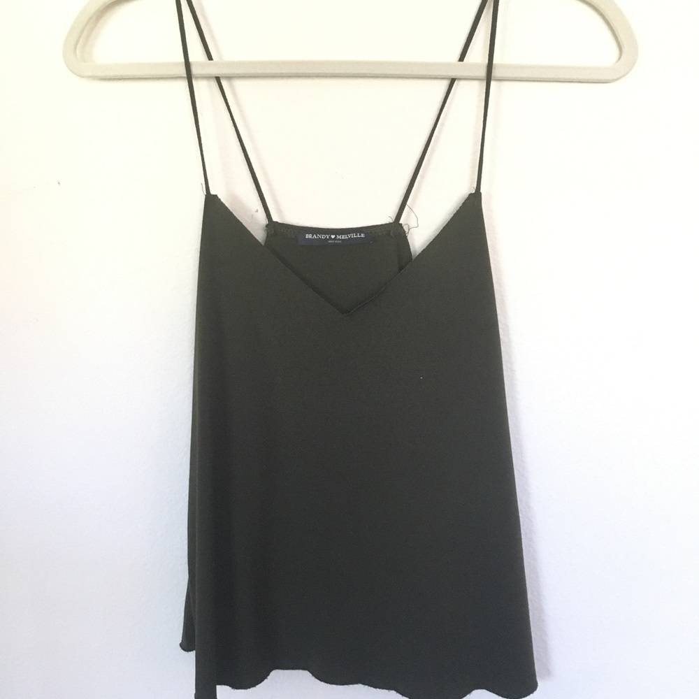 brandy melville dark army green loose tank - Picture 2 of 4