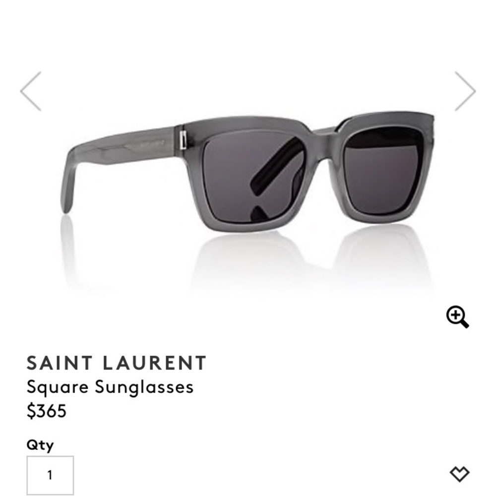 YSL- Saint Laurent women's gray square sunglasses
