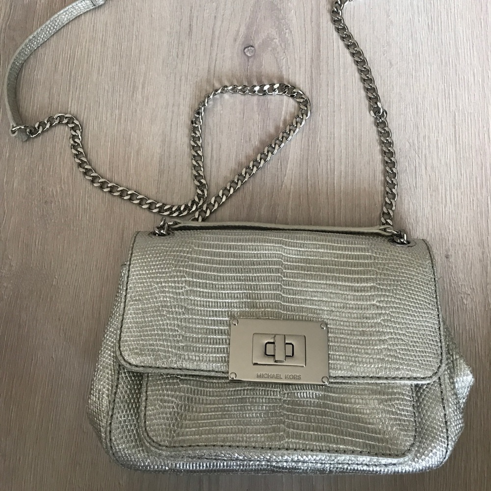 NWOT - Michael Kors silver crossbody bag