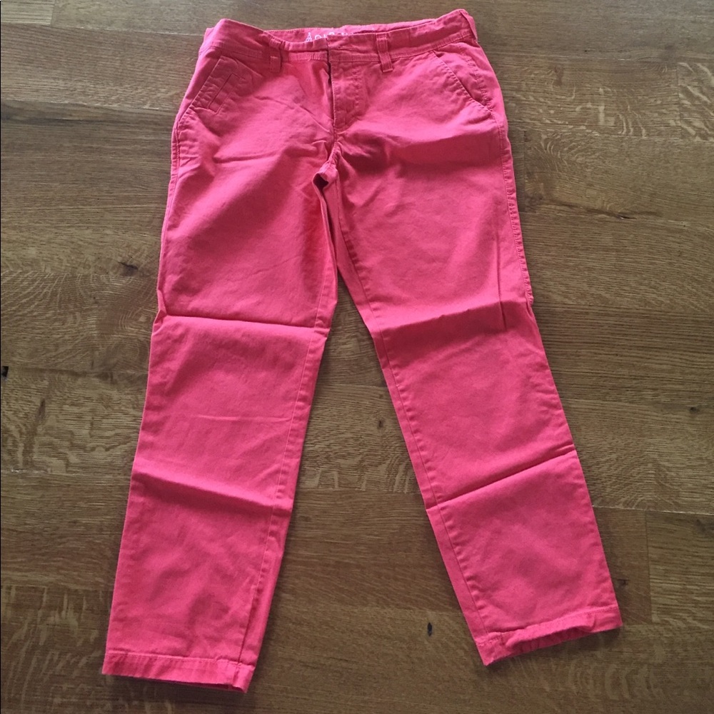 Coral Chino Ankle Pants