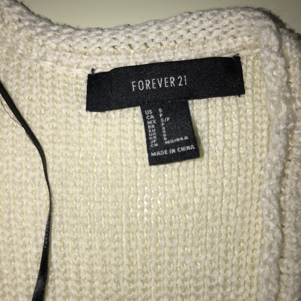 Long slouchy knit cardigan cream forever 21 - Picture 4 of 6