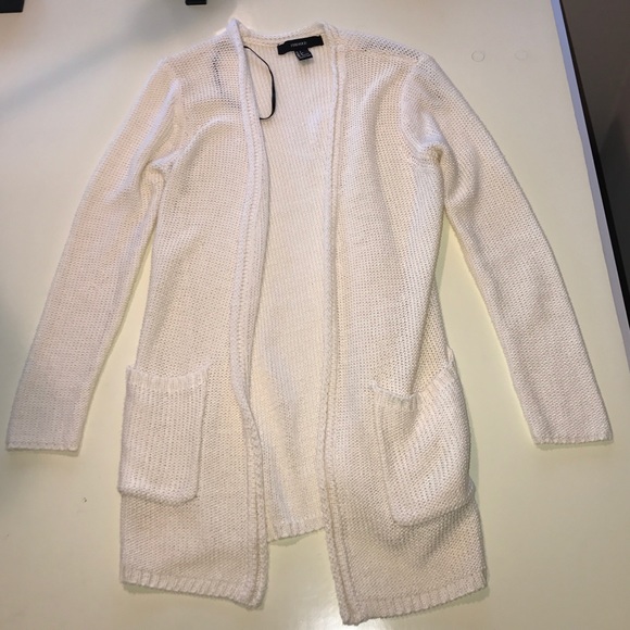 Long slouchy knit cardigan cream forever 21 - Picture 2 of 6