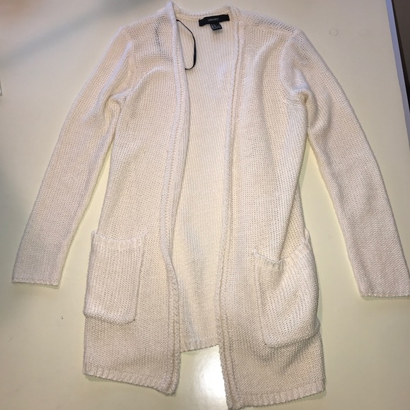 Long slouchy knit cardigan cream forever 21 - Picture 3 of 6
