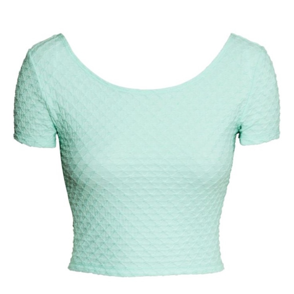 H&M mint green crop top